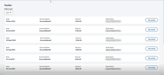 Screenshot: Detail view for the Payslips process